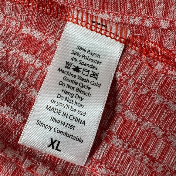 NWT Lularoe Joy Red Ribbed Knit Sleeveless Longline Duster Cardigan vest wmns XL - Picture 9 of 11